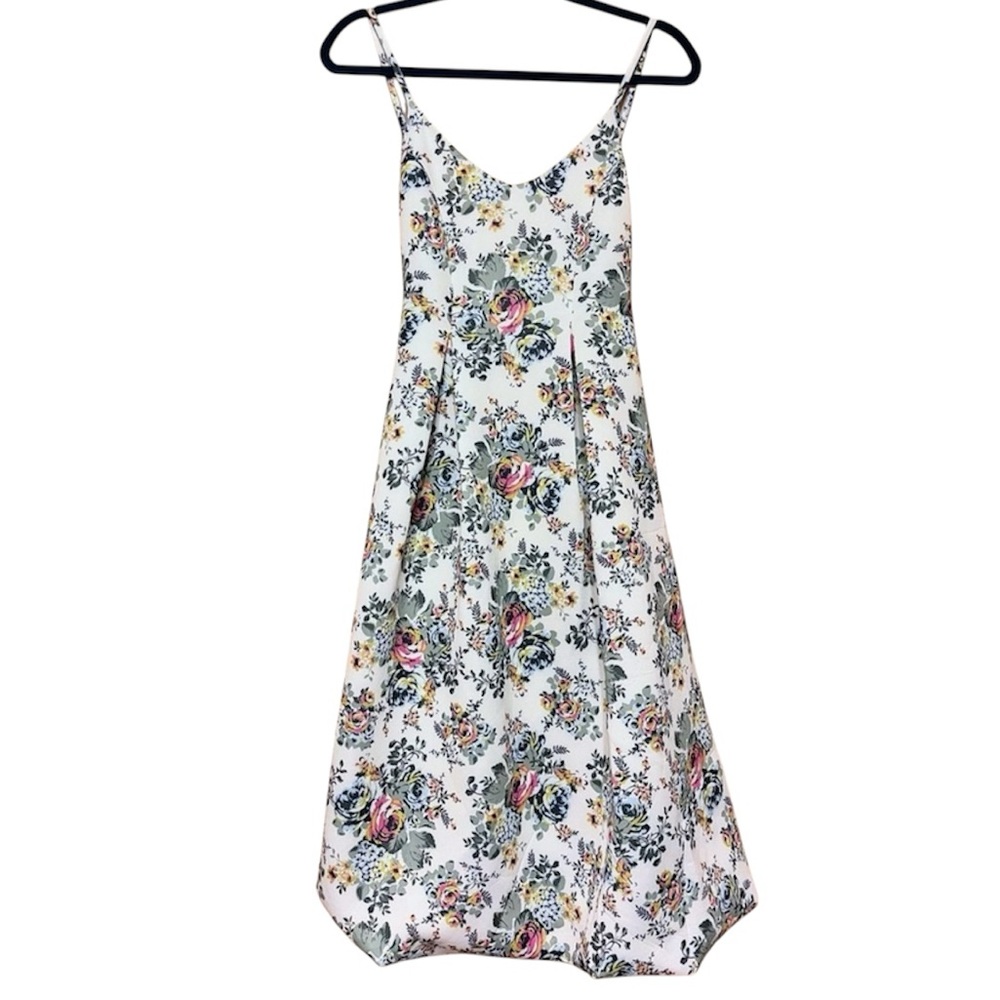 NWT ASOS Design White Floral Bubble Hem Midi Dress Sleeveless Spring Easter
